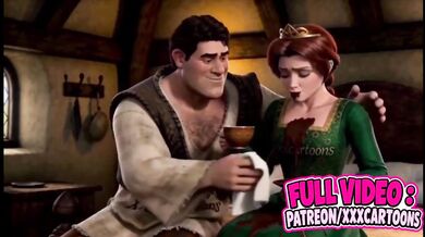 Shrek and Fiona 3D Cartoon Animation Gets Destroyed Gushing Choked