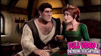 Shrek and Fiona 3D Cartoon Animation Gets Destroyed Gushing Choked