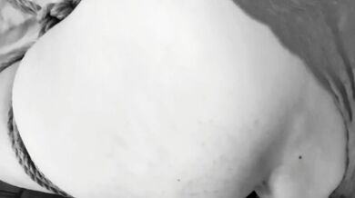 Tied to her tits suspended rough sex hardcore BDSM bondage orgasm gushing squirting cum spray on pussy ropefetish kinky wife