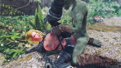 Blonde Amazon Cowgirl Destroyed by Goblin Ambush Gushing Creampie Bondage