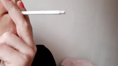 Blonde Babe Lights Cigarette Smoking Fetish POV Solo Female Amateur