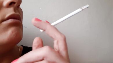 Blonde Babe Lights Cigarette Smoking Fetish POV Solo Female Amateur