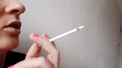 Blonde Babe Lights Cigarette Smoking Fetish POV Solo Female Amateur