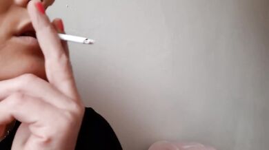 Blonde Babe Lights Cigarette Smoking Fetish POV Solo Female Amateur