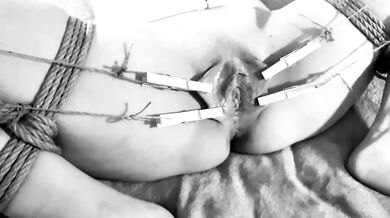 Kinktober Clamps Kink Destroyed Nipple Clamps Tied Up pussy squirt moaning orgasm HD