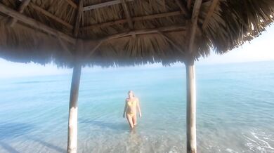 Destroyed Exhibitionist Wife Gushing Natural Tits in Atlantic Ocean Nudist Beach
