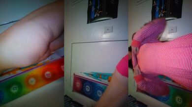 Hairy PAWG PinkMoonLust Gets Dressed in Cute Hot Pink Candy Striped Dress Up