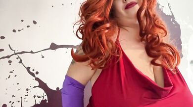 Nick Dreams Jessica Rabbit Cosplay Milf Pov Gushing Huge Tits Red Dress Wig