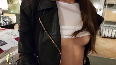 Hotwife Destroyed Gushing Caught Braless Topless At Furniture Store