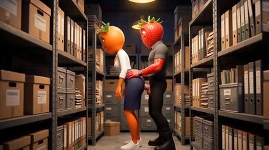 Virgin Secretary Laranjete Fucks Boss Morangudo Dirty Talk Creampie in Warehouse Boss Morangudo Cums Inside Virgin Secretary Laranjete as She Talks