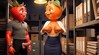 Virgin Secretary Laranjete Fucks Boss Morangudo Dirty Talk Creampie in Warehouse Boss Morangudo Cums Inside Virgin Secretary Laranjete as She Talks