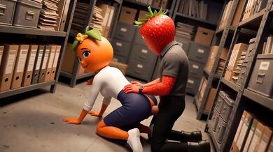 Virgin Secretary Laranjete Fucks Boss Morangudo Dirty Talk Creampie in Warehouse Boss Morangudo Cums Inside Virgin Secretary Laranjete as She Talks