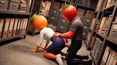 Virgin Secretary Laranjete Fucks Boss Morangudo Dirty Talk Creampie in Warehouse Boss Morangudo Cums Inside Virgin Secretary Laranjete as She Talks