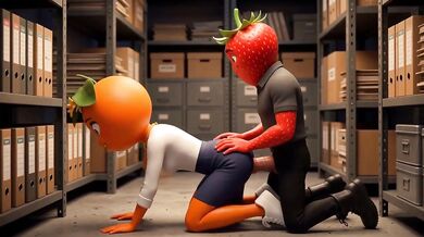 Virgin Secretary Laranjete Fucks Boss Morangudo Dirty Talk Creampie in Warehouse Boss Morangudo Cums Inside Virgin Secretary Laranjete as She Talks