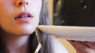 French Brunette Amateur Solo Female Cake ASMR HD Porn Gushing Destroyed