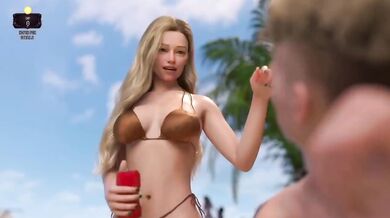 Stranded And Naked College Blonde Big Tits Island Sex Visual Novel Gameplay