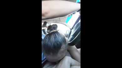 Stripping Naked Driving Blowjob Public Creampie Parking Lot Amateur Brunette