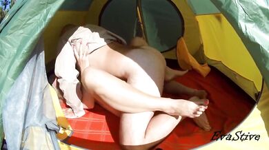 Amateur Step Mom Blowjob And Creampie In Tent By Sea