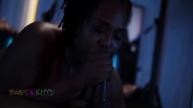 Ebony amateur couple fuck hard and squirt gushing creampies