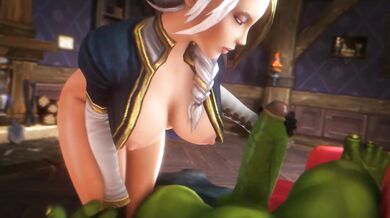 Jaina Proudmore Handjob Destroyed Gushing Big Tits 3D Warcraft Orcs