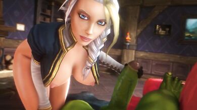 Jaina Proudmore Handjob Destroyed Gushing Big Tits 3D Warcraft Orcs