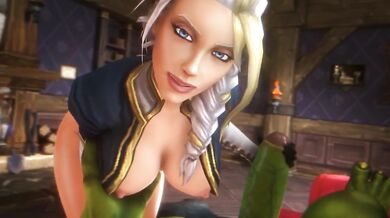 Jaina Proudmore Handjob Destroyed Gushing Big Tits 3D Warcraft Orcs