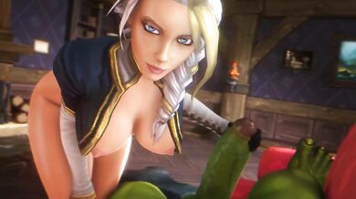 Jaina Proudmore Handjob Destroyed Gushing Big Tits 3D Warcraft Orcs