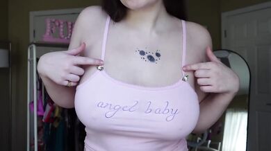 Braless Big Tits Try On Haul Gushing Choked Amateur Brunette Verified