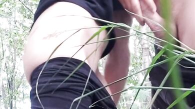 Hard Rough Forest Sex Destroyed Her Blonde Babe In Raw Cumshot Blowjob