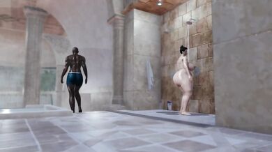BBC Athlete Sideways Fucks Curvy BBW in Sauna Pool