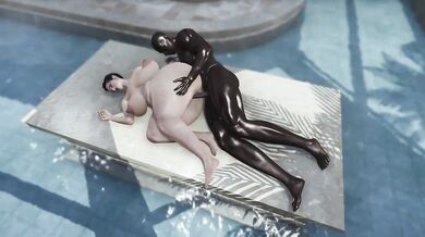 BBC Athlete Sideways Fucks Curvy BBW in Sauna Pool
