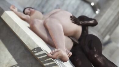 BBC Athlete Sideways Fucks Curvy BBW in Sauna Pool