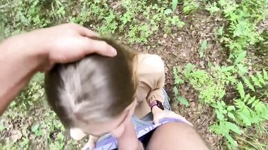 Stranger Face Fucked In Forest With Hard Fast Cumshots And Cum In Mouth