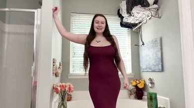 Little Red Dress Try On Haul Destroyed Gushing Big Natural Tits