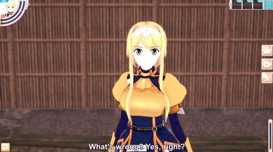 Alice Zuberg Getting Fucked Outside By Kirito As She Masturbates In 3D Anime Hentai