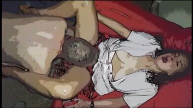 Early Cartoon of Agness and Brett's Romantic Love Making Destroyed By Cheating Wife Cuckold Lust