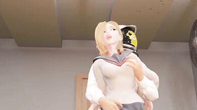 Blonde Teacher Petting Schoolgirl Boob Squeeze HD Animation Cartoon