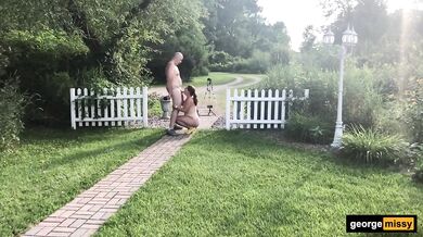 Outdoor Blowjob Real Married Couple George and Missy Gushing Cumshot Facial Uncut Cock