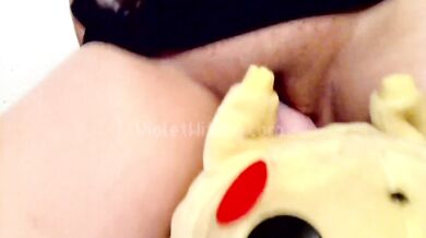 19yo Chubby Nerdy Gamer Girl Destroyed By Pikachu Plushie Choking Gushing