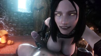 Serana Masturbates Big Tits Handjob In 3D Hentai Cartoon
