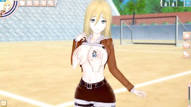 Koikatsu Historia Reiss Big Tits Destroyed Cumshot Creampie Blonde Hentai Game 3DCG