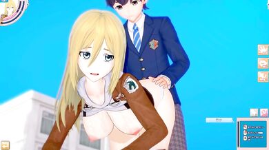 Koikatsu Historia Reiss Big Tits Destroyed Cumshot Creampie Blonde Hentai Game 3DCG