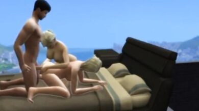 Rich Guy And Two Blonde Escorts Destroyed In 3D Cartoon Threesome With Big Dick And Cumshot