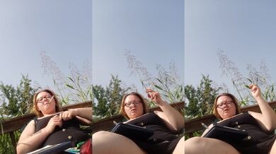 Smoking Outside While Coloring For Daddy Panty Shot Country Blonde BBW Fetish Tattooed Amateur