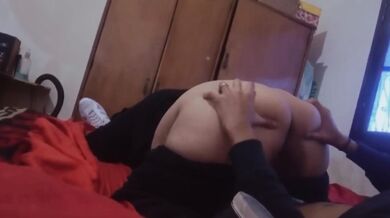 Destroyed and Gushing Choked Masajeando y Nalgueando the Grandioso Culo of My Nookie with Big Ass and Chubby Latina