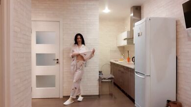 Russian MILF mom wakes up and masturbates for her big boobs and pussy