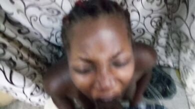 18 Year Old Ebony Teen Sucks Big Dick Deepthroat Getting Cumload Choked Breathless