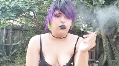 Latin Chubby BBW Destroyed By Smoking And Coughing Outside In Public
