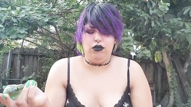 Latin Chubby BBW Destroyed By Smoking And Coughing Outside In Public