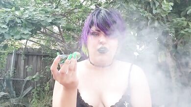 Latin Chubby BBW Destroyed By Smoking And Coughing Outside In Public